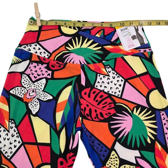 No Boundaries Crossover Sueded Tropical Print Ankle Leggings - Size Large NWT - Picture 9 of 16